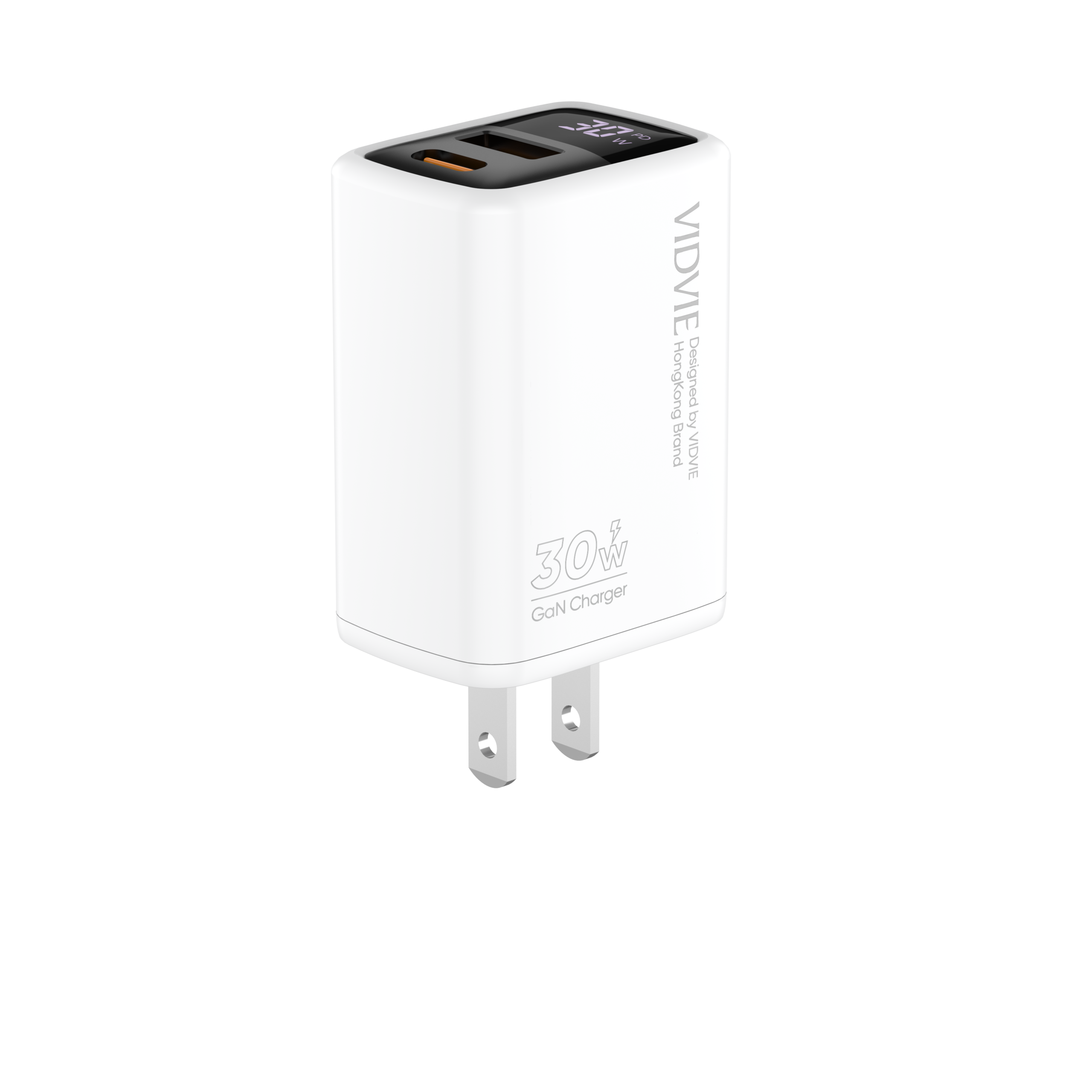 Sạc Nhanh VIDVIE PLM377 30W GaN – PD/PPS, Hiển Thị LED, Sạc Đa Cổng